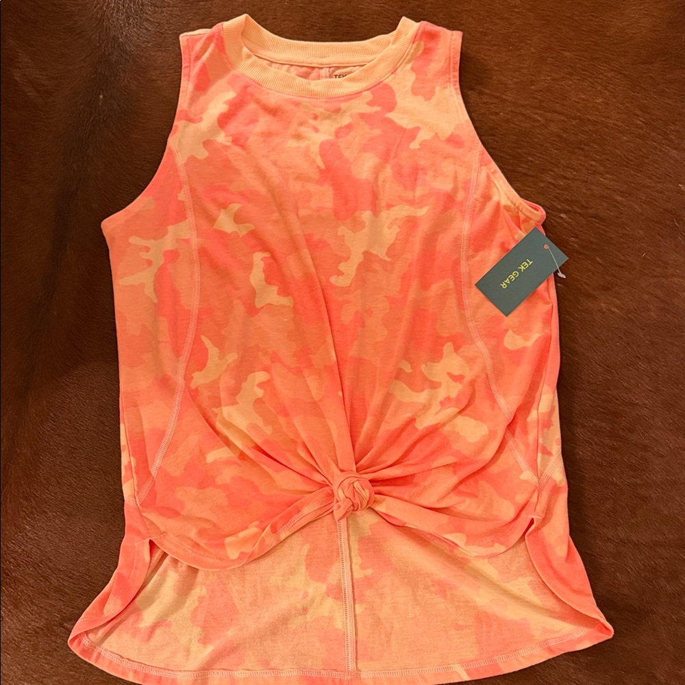 Tek Gear Orange Camouflage Tank Top